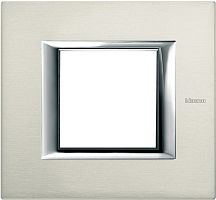 Рамка прямоугольная Legrand BTicino Аxial Axolute 2 мод алюминий  картинка